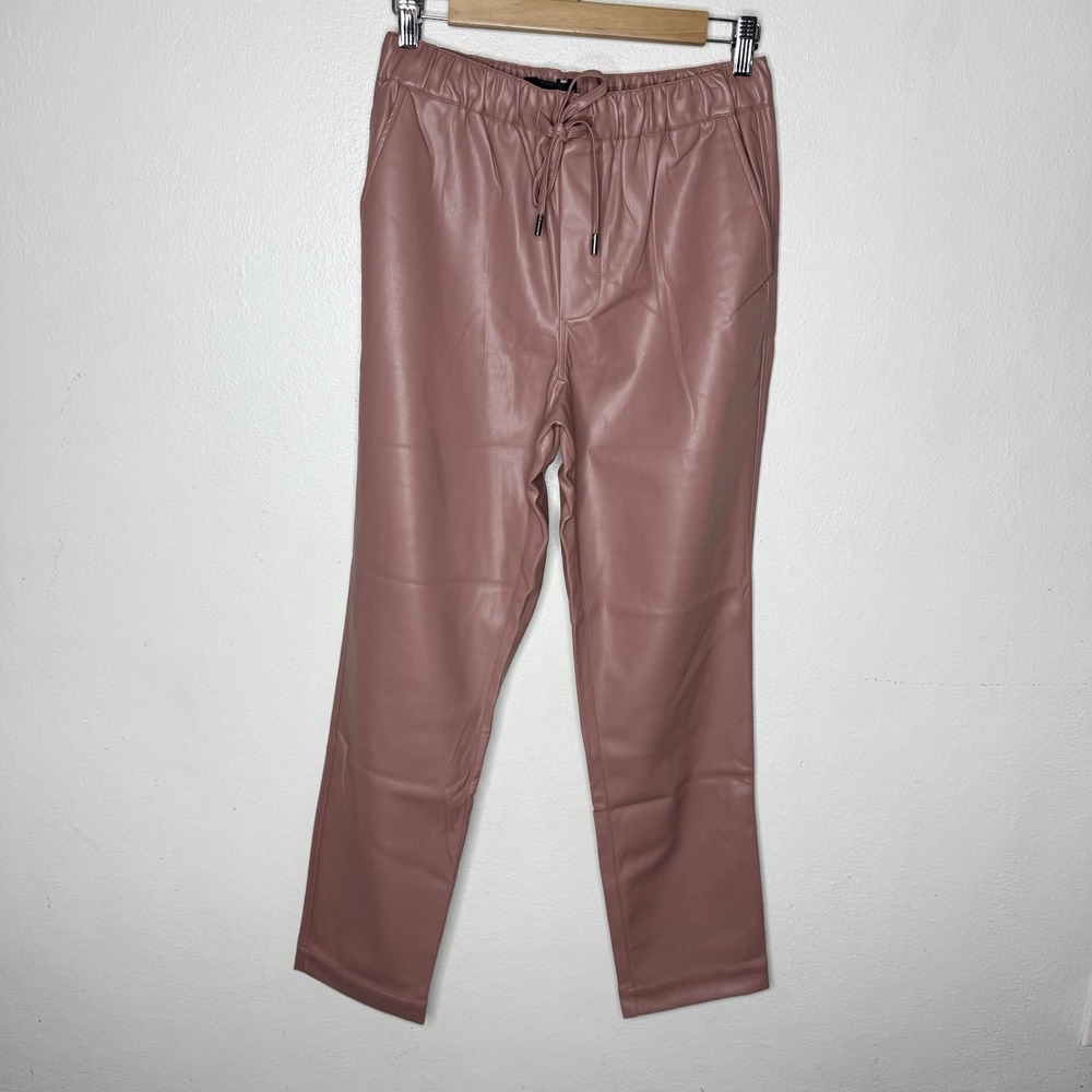 New Wildfang The Empower Vegan Leather Drawstring Pant Rose Pink Women's Small